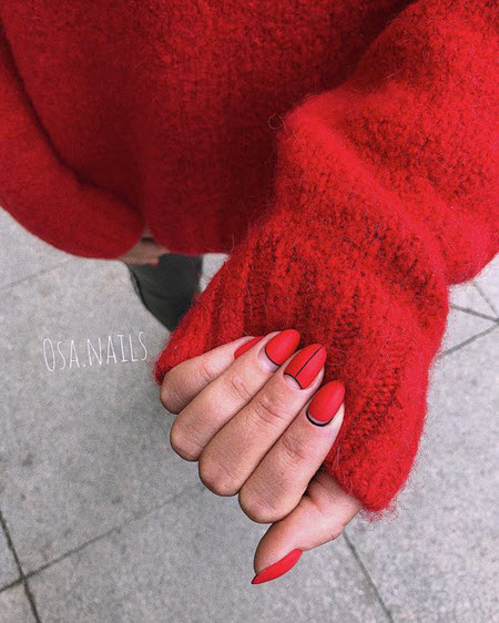 Красный дизайн ногтей 2021-2022 - фото стильного и стильного маникюра