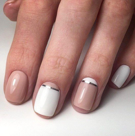 Маникюр с алюминиевыми полосками на короткие и длинные ногти. Фото сборник идей 2020