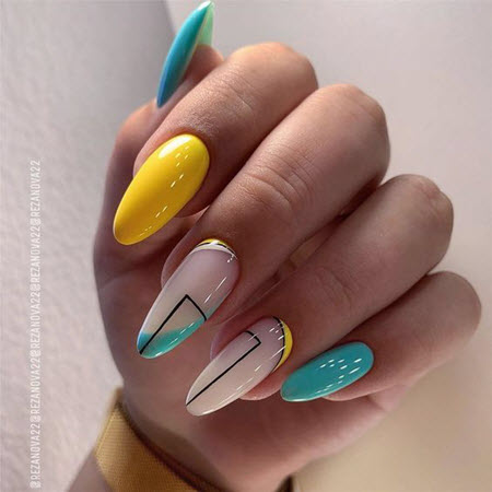 Модная геометрия маникюра 2021 - 100+ фото новых красивых дизайнов ногтей