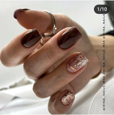 Модный зимний маникюр 2021-2022 на короткие ногти. Более 100 фото модных дизайнов ногтей