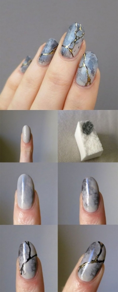 Мраморный маникюр гель-лаком: мраморные ногти, каменные ногти. Как это сделать?