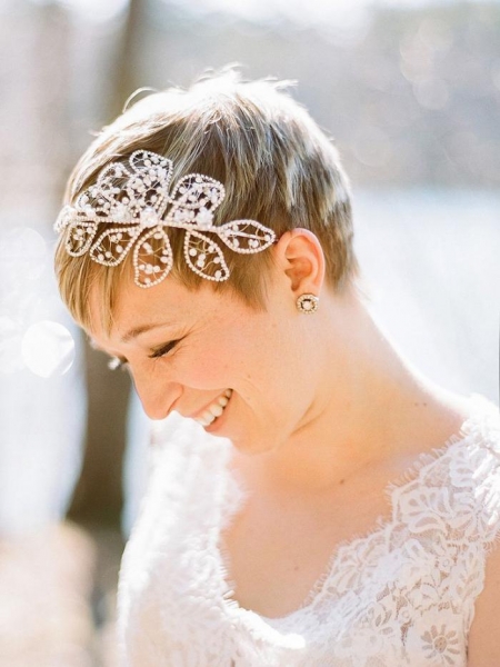 Свадебные прически на короткие волосы - 50 лучших фото