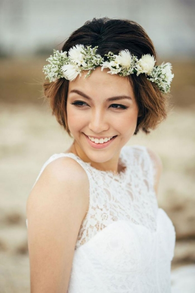 Свадебные прически на короткие волосы - 50 лучших фото