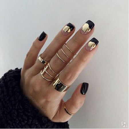 Темный маникюр 2021 - новые модные дизайны ногтей. Более 100 фото